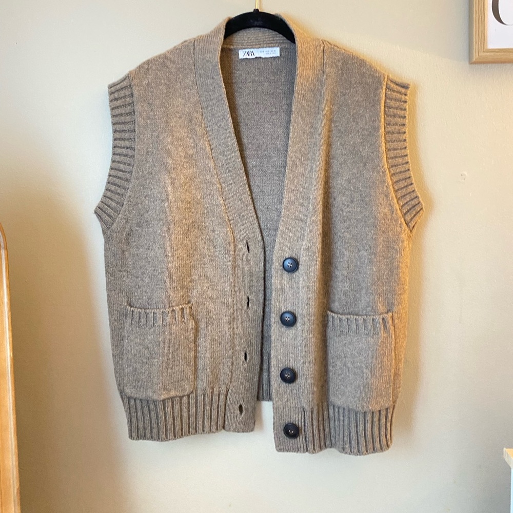 Zara Button-Up Sweater Vest